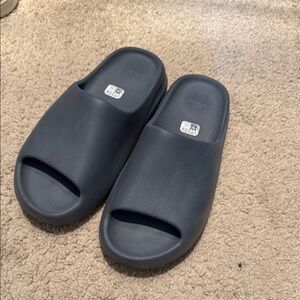 Slate blue Yeezy slides